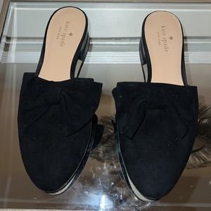 Kate Spade Suede Bow Slip on Mule Black Size 7.5